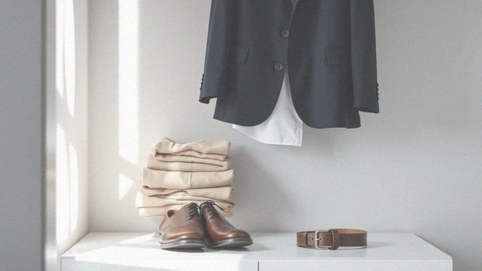 Jak stworzyć elegancką stylizację z granatową marynarką i beżowymi spodniami?