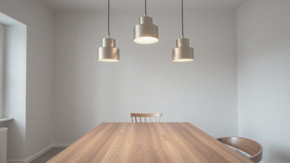 Jakie są zalety stosowania trzech lamp nad stołem?